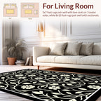 Cream Floral Branch Pattern Rug