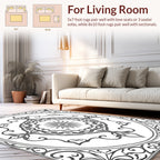 Vintage Gray Floral Medallion Pattern Rug