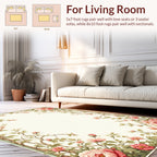 Vintage Pink Peony Branch Floral Accent Rug