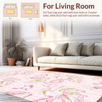 Pink Floral Pattern with Gold Accents Rug
