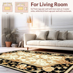 Elegant Floral Scrollwork Cream Rug