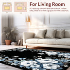 Enchanted White Floral Butterfly Frame Rug