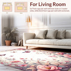 Vintage Floral Butterflies Design Rug