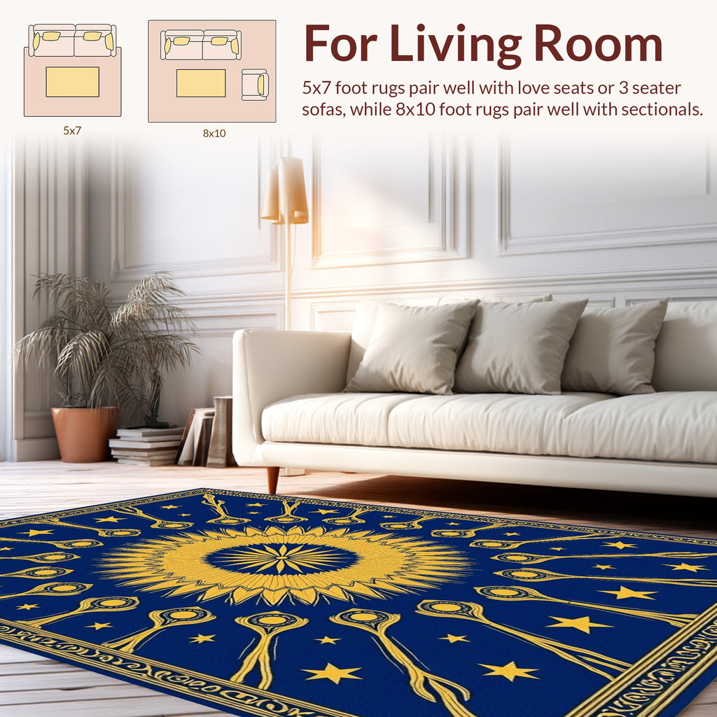 Starry Sky Sunburst Pattern Rug