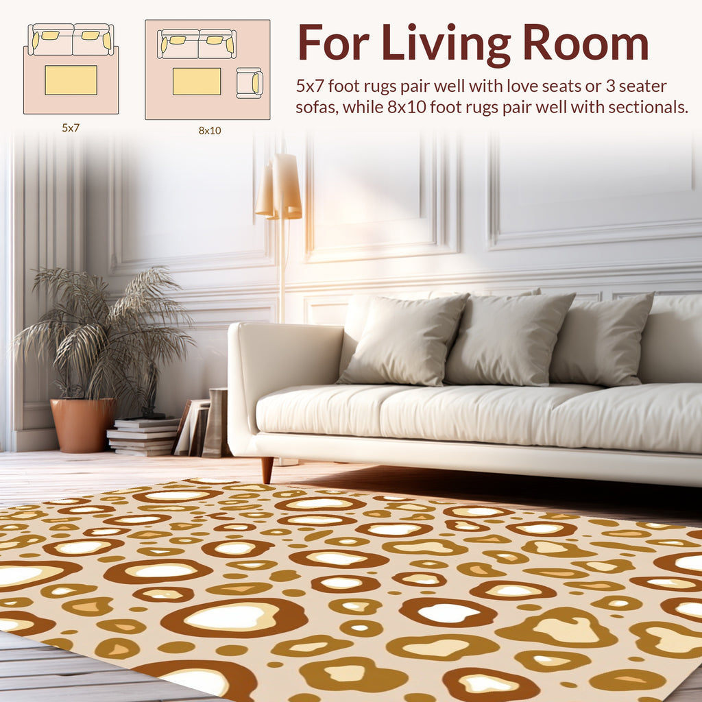 Brown Spotted Animal Print Rug
