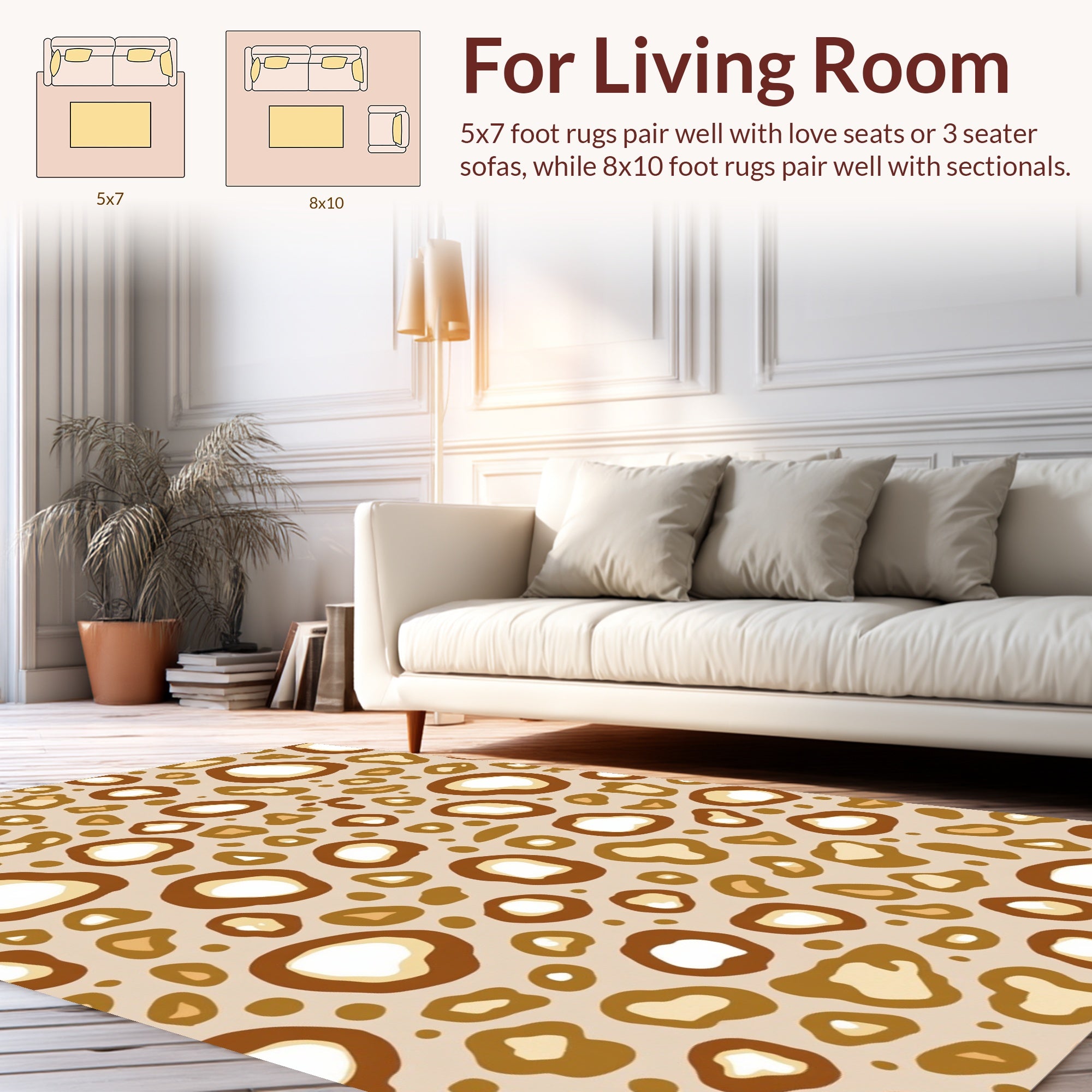 Brown Spotted Animal Print Rug