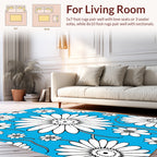 Daisies on Vivid Blue Background Rug