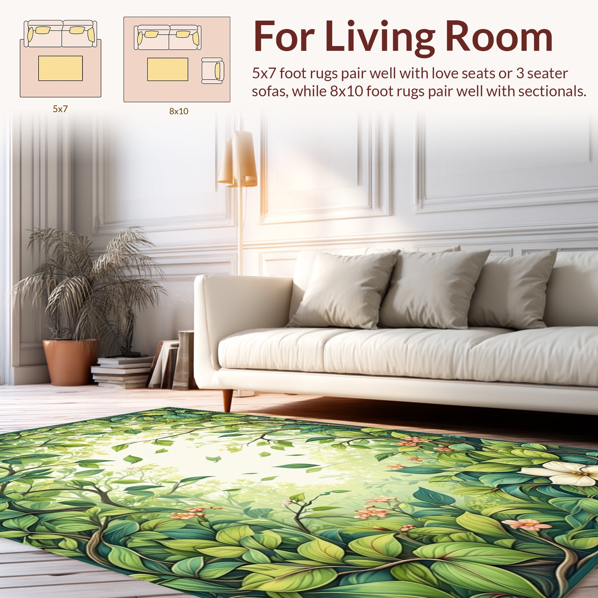 Enchanted Forest Floral Vines Rug