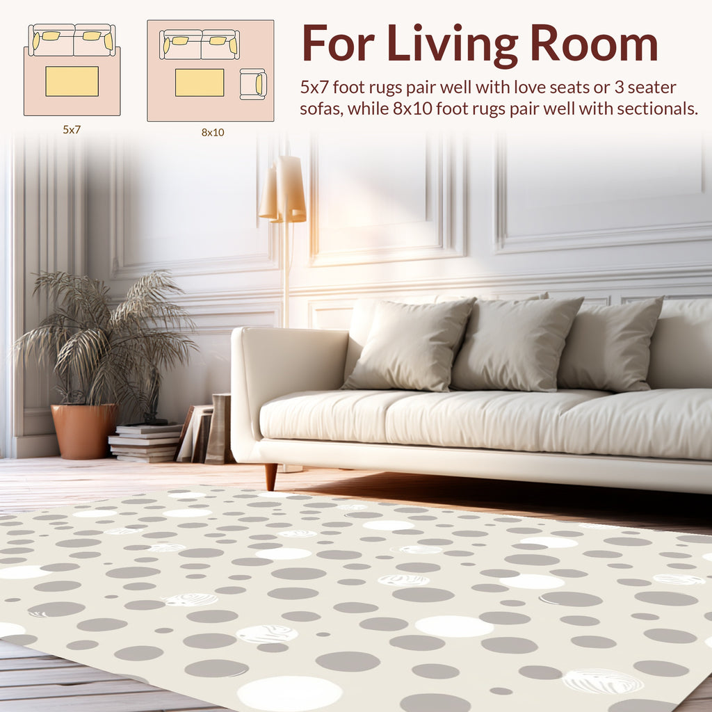 Playful Polka Dot Pattern Design Rug