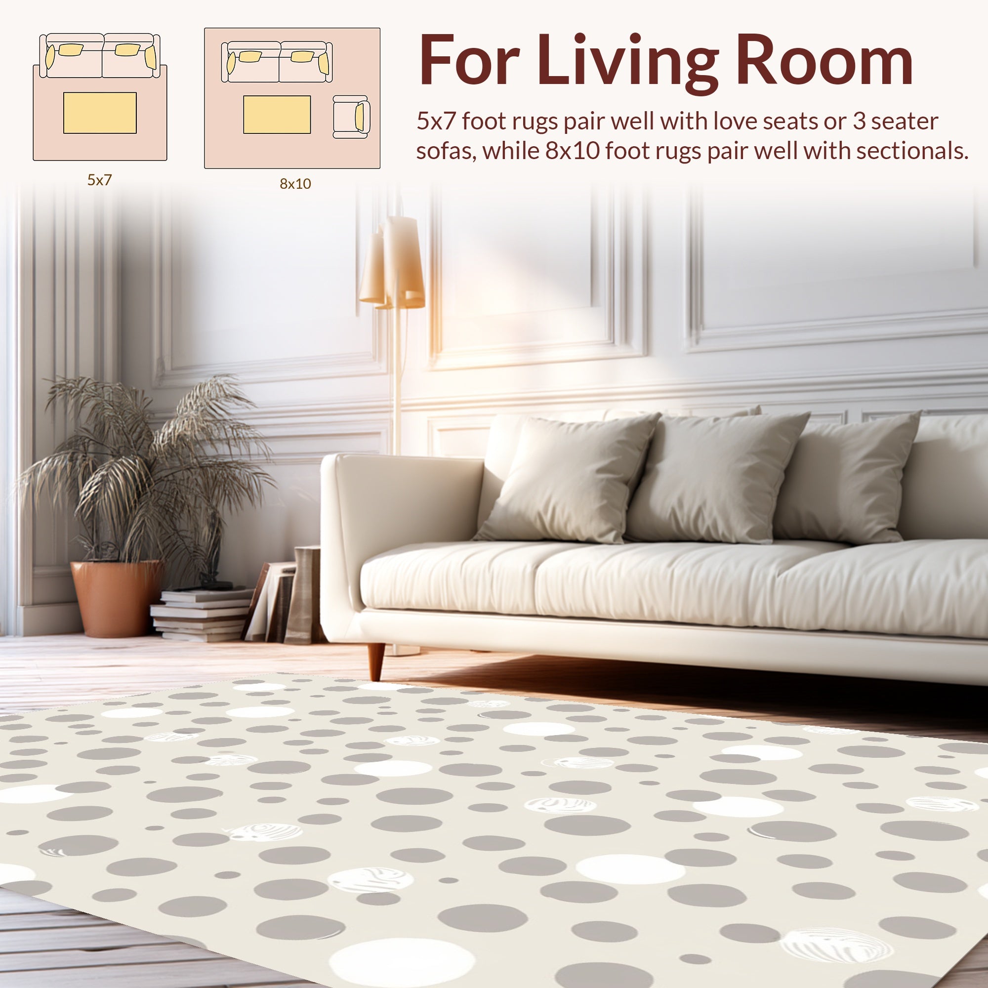 Playful Polka Dot Pattern Design Rug