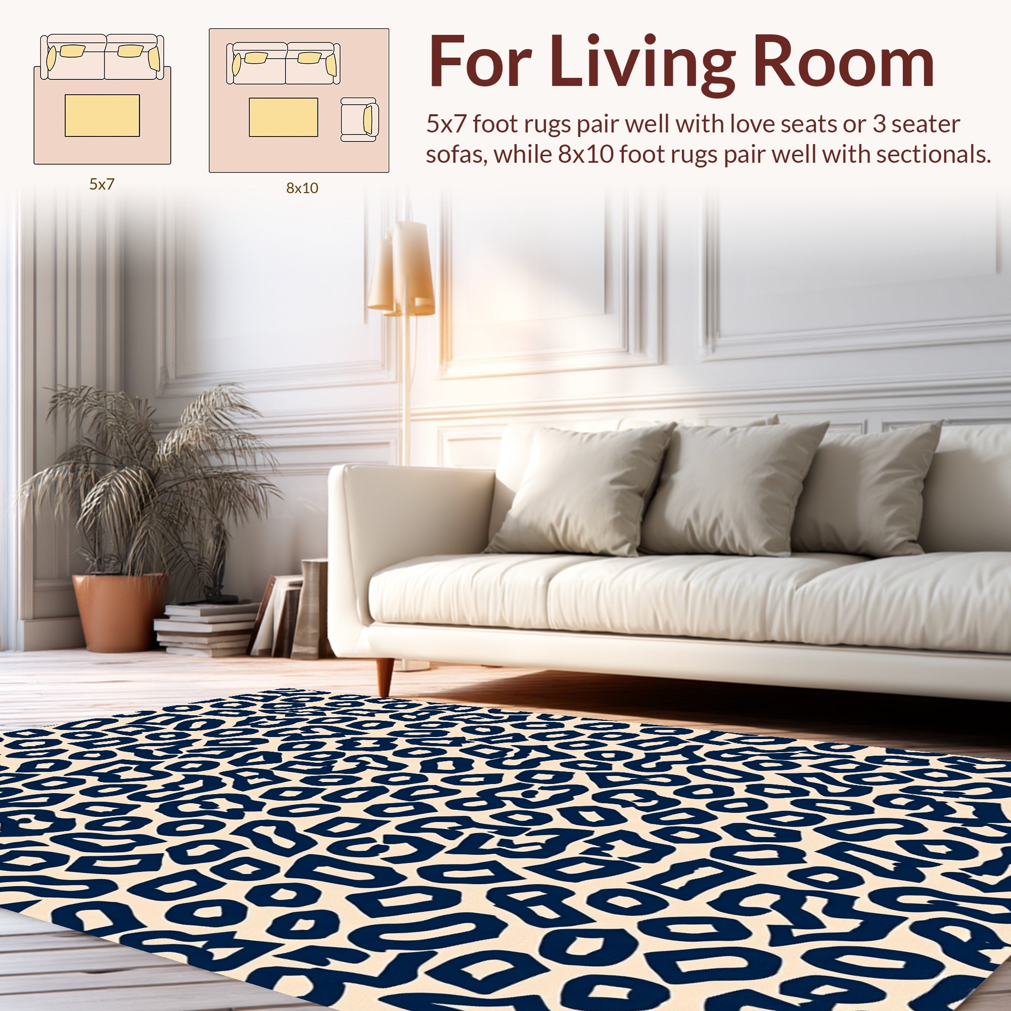 Wild Animal Print Contemporary Design Rug