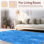 Ocean Blue Tiled Pattern Rug