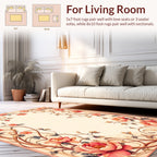 Elegant Coral Peony Vine Pattern Rug