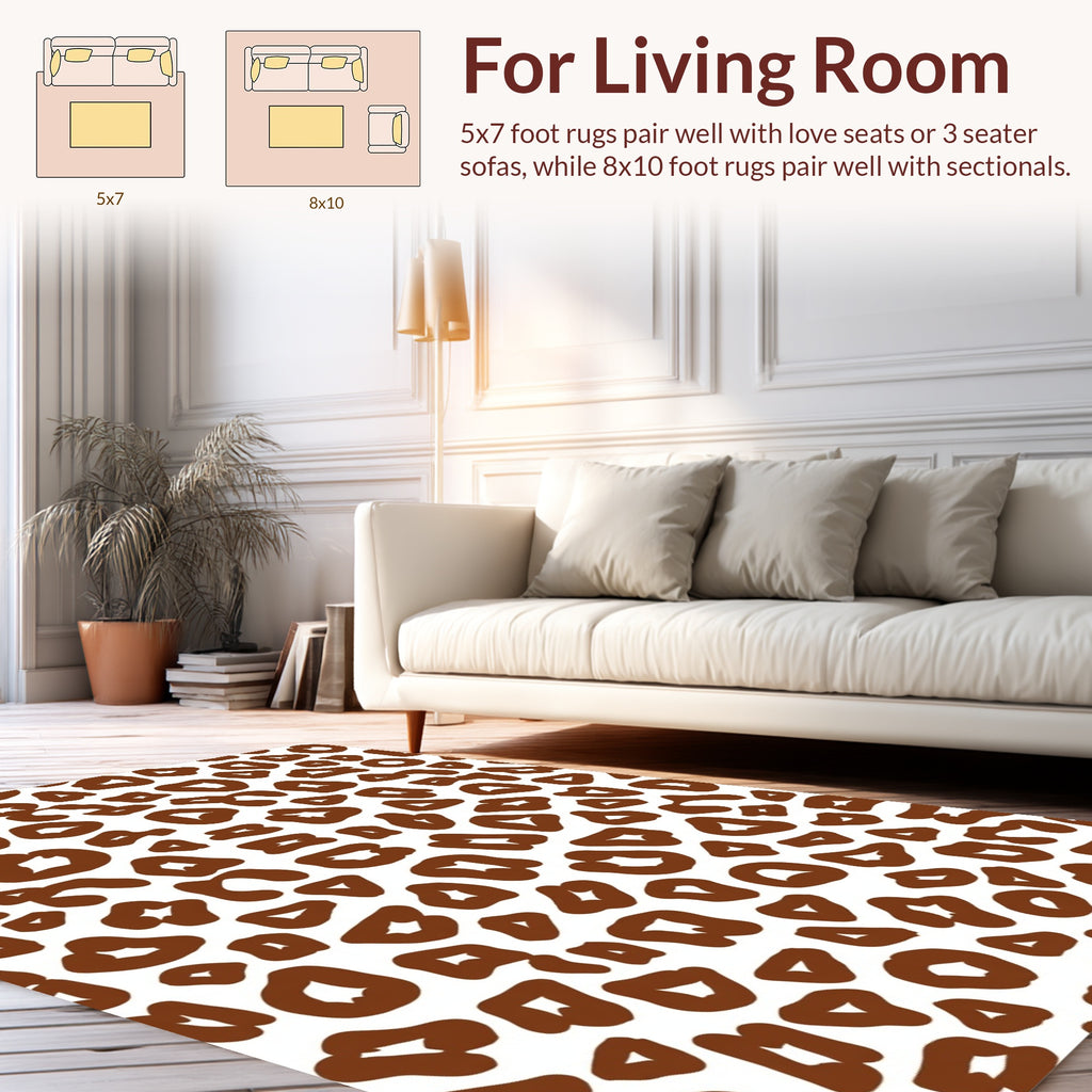 Brown Leopard Print Pattern Rug