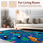 Tiger and Toucan Jungle Pattern Rug