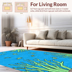 Sea Turtle Pattern With Kelp Design Rug