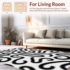 Black Organic Winding Lines Rug
