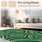 Green Abstract Swirl Pattern Design Rug