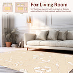 Delicate Floral Swirls Beige Pattern Rug
