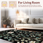 Dark Floral Botanical Elegance Design Rug