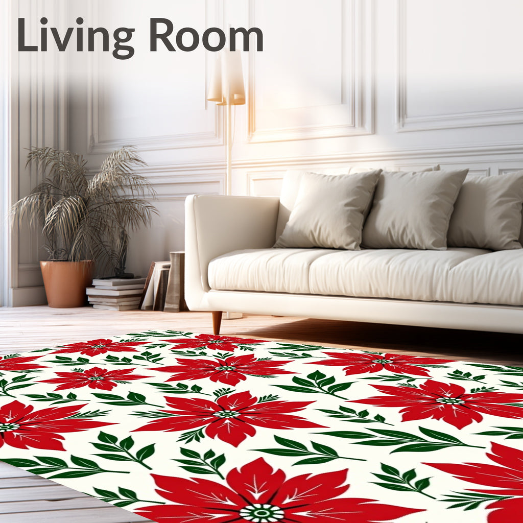 Crimson Floral Branch Medallion Rug