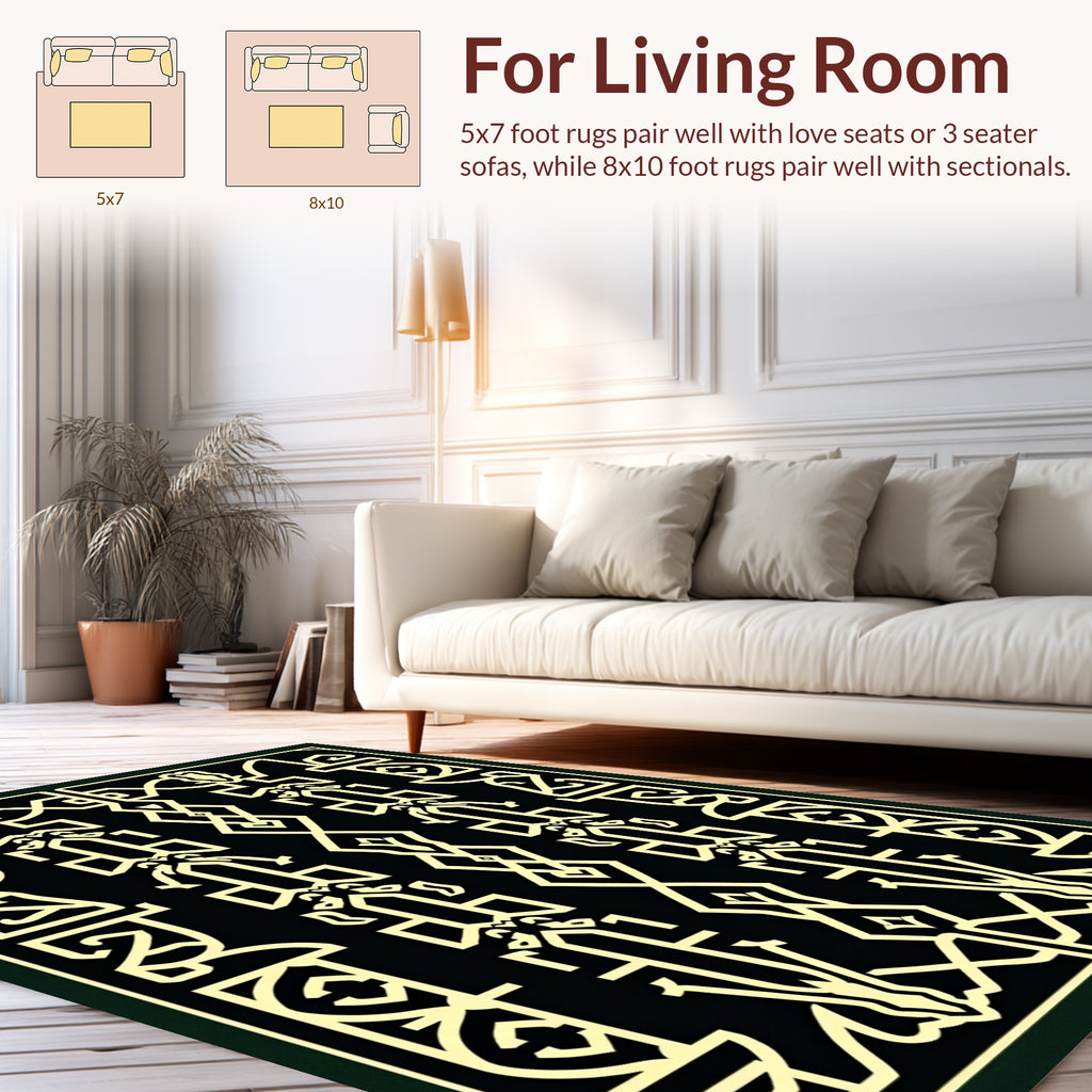 Antique Geometric Arch Motif Rug