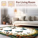 Enchanting Butterfly Floral Garden Rug