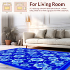 Blue Floral Vintage Scrollwork Rug