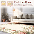 Romantic Pink Roses Vine Pattern Rug
