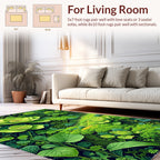 Lush Green Floral Garden Design Rug
