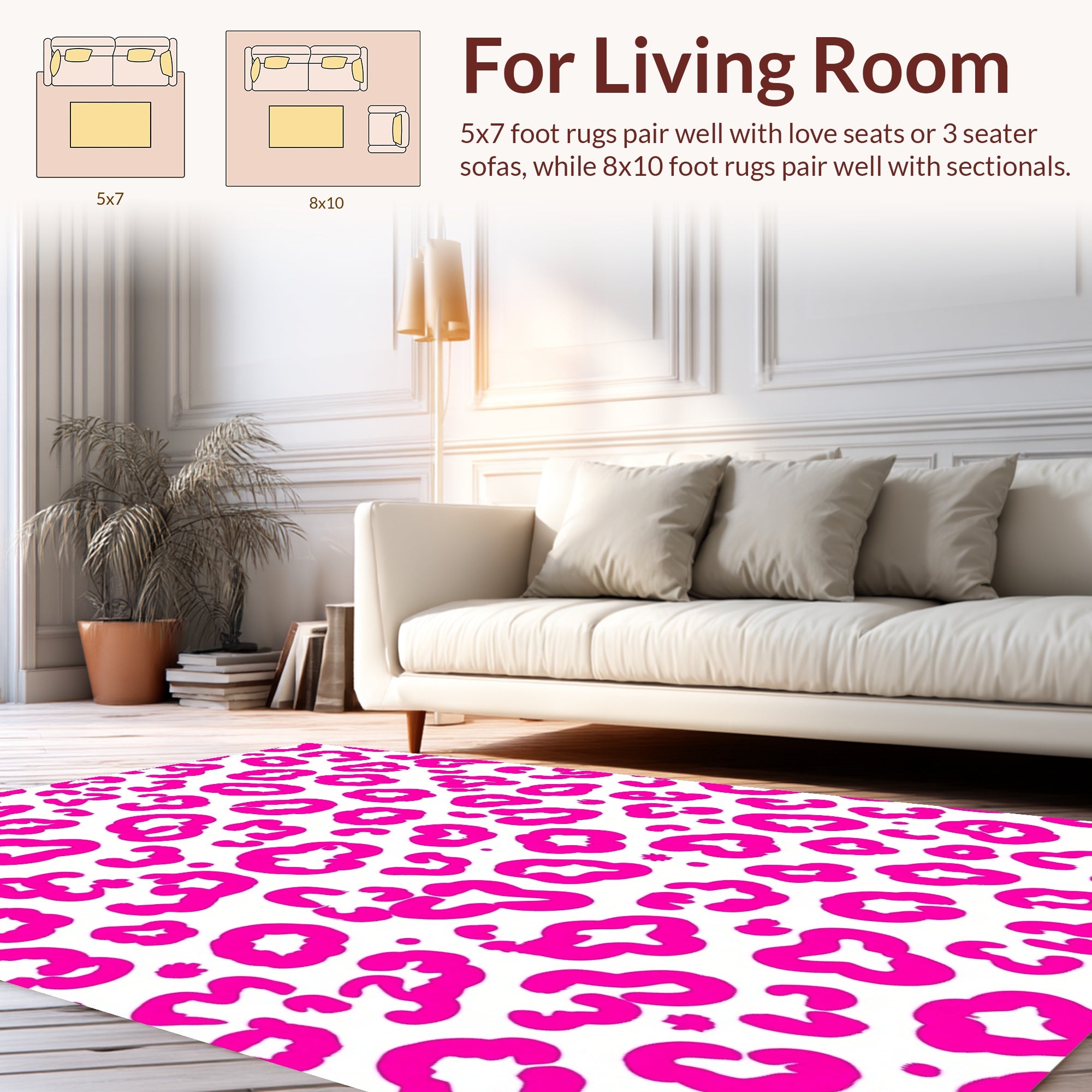 Bold Hot Pink Abstract Spots Rug