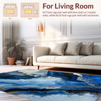 Deep Blue Silver Geode Pattern Rug