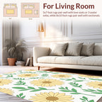 Sunny Daisy and Leaf Pattern Rug