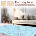 Delicate Floral Line Art Pattern Rug