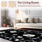 Chic floral vine with white flowers Rug