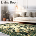 Gilded Bird Tree Floral Pattern Rug