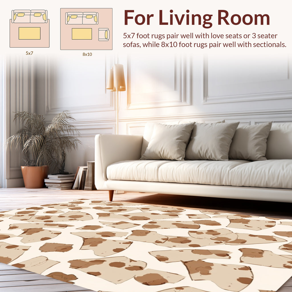 Abstract Brown Stain Scatter Rug