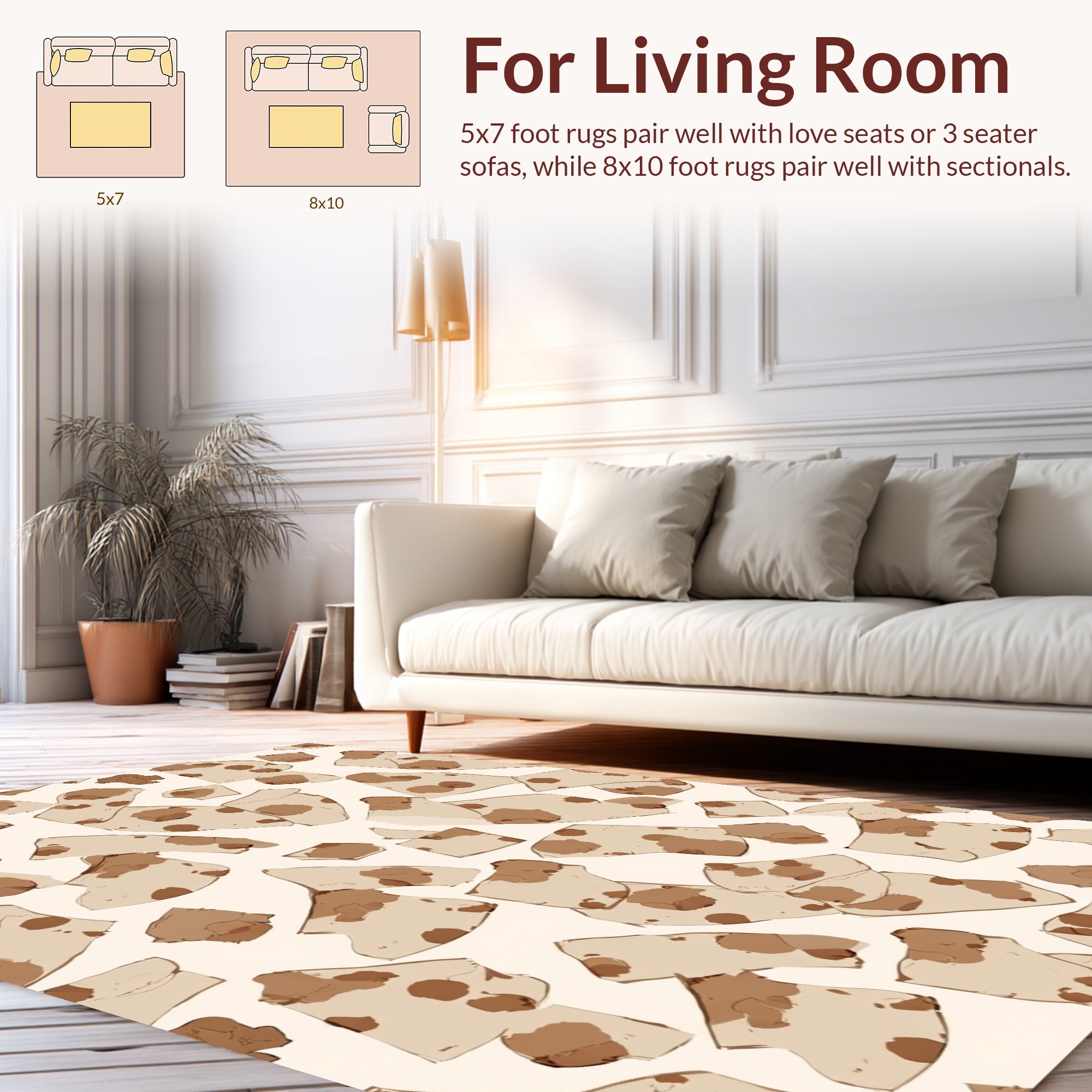 Abstract Brown Stain Scatter Rug