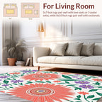 Coral Bloom Butterfly Botanical Design Rug