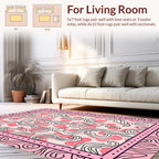 Whimsical Pink Flow Art Pattern Rug