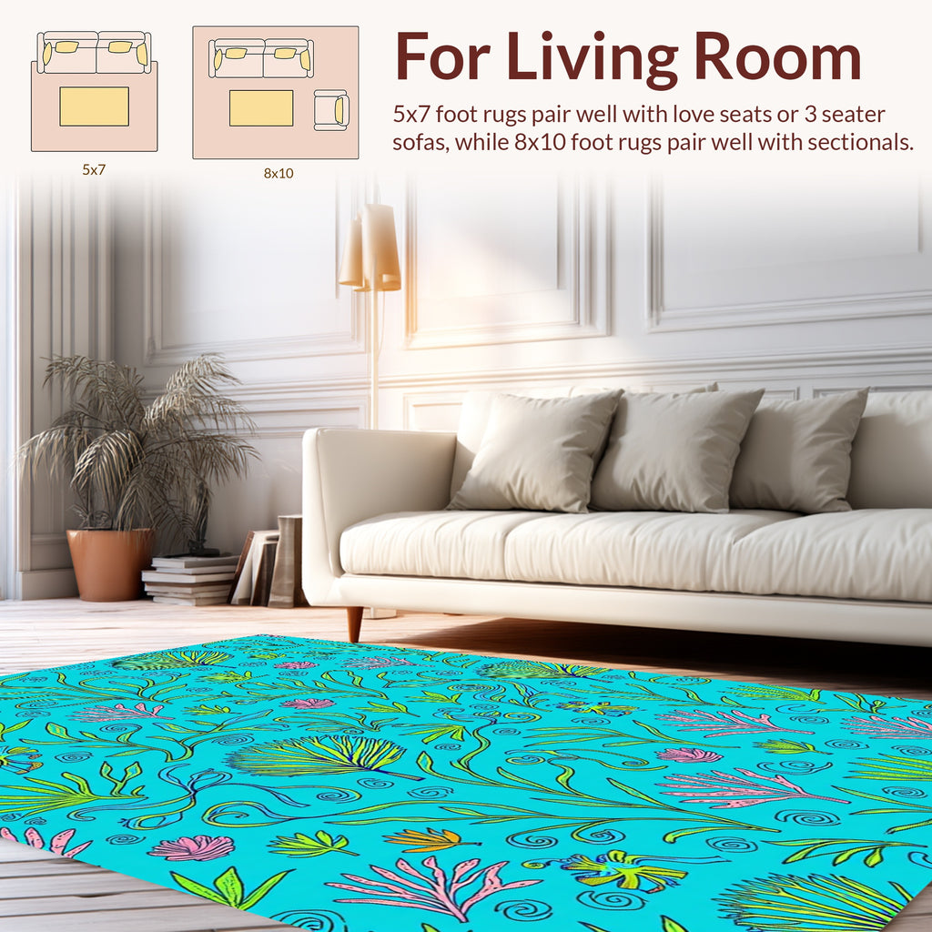 Tropical Sea Life Pattern Rug