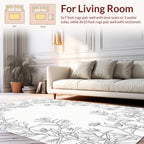 Branching Floral Outline Garden Pattern Rug