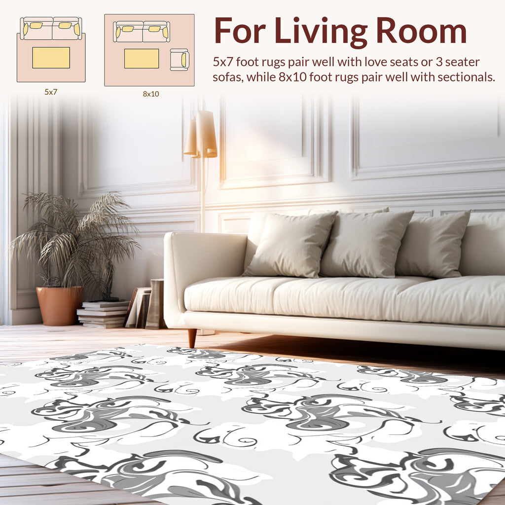 Abstract Swirls Clouds Texture Design Rug