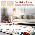 Whimsical Ladybug Butterfly Floral Arrangement Rug