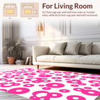 Pink Circle Scattered Playful Pattern Rug