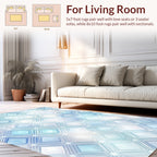 Pale Blue Diamond Quilted Pattern Rug