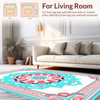 Bold Geometric Mandala Medallion Design Rug