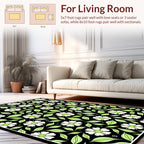 Daisy and Leaf Whimsical Pattern Rug