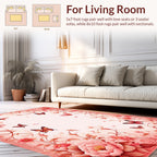 Pink Floral Butterfly Gentle Pattern Rug