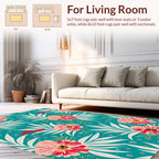Whimsical Floral Crimson Creatures Design Rug